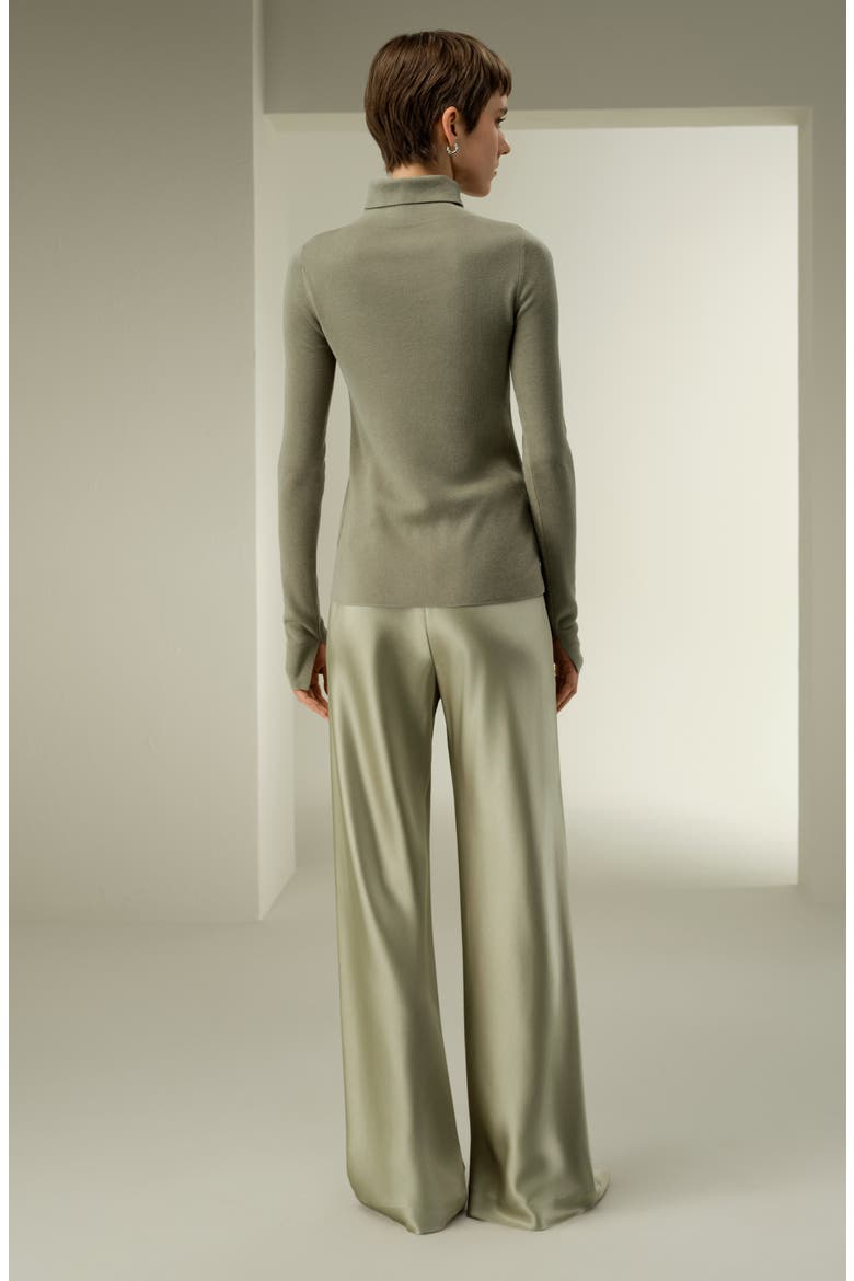Women's Slim Fit Silk Cashmere Sweater, Alternate, color, Artichoke