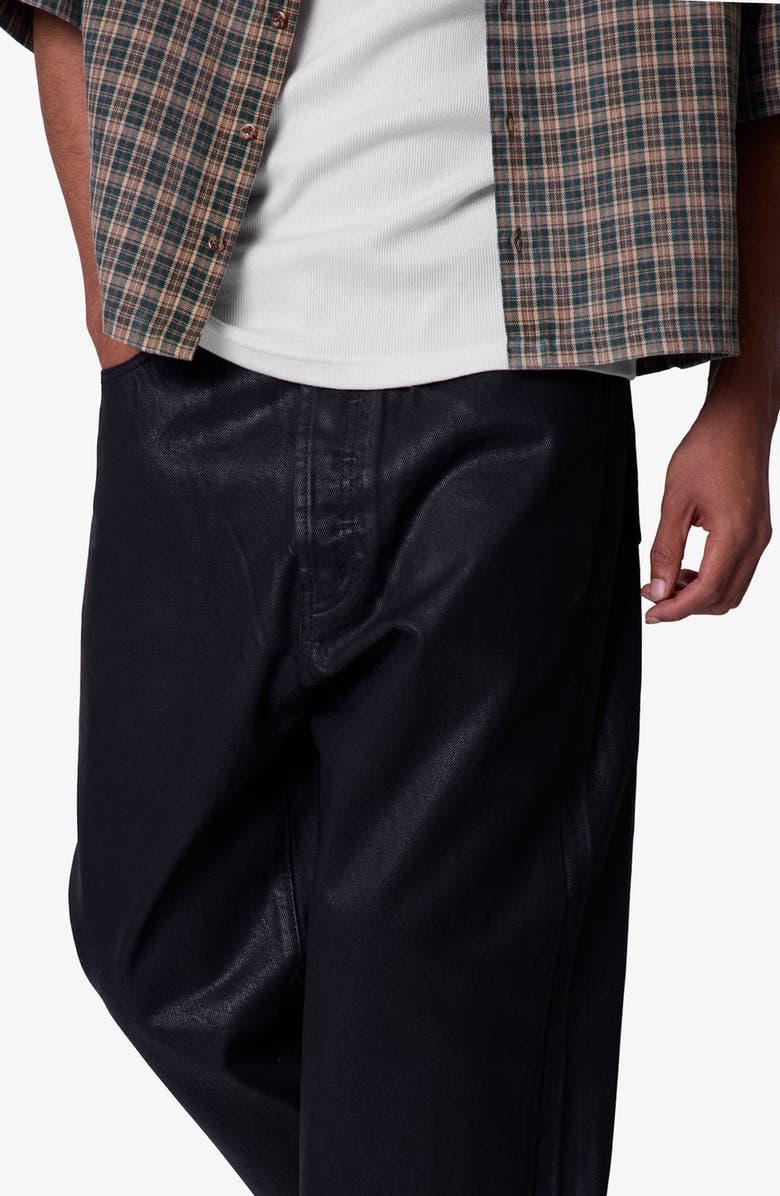 mnml Waxed Utlra Baggy Jeans, Alternate, color, Black