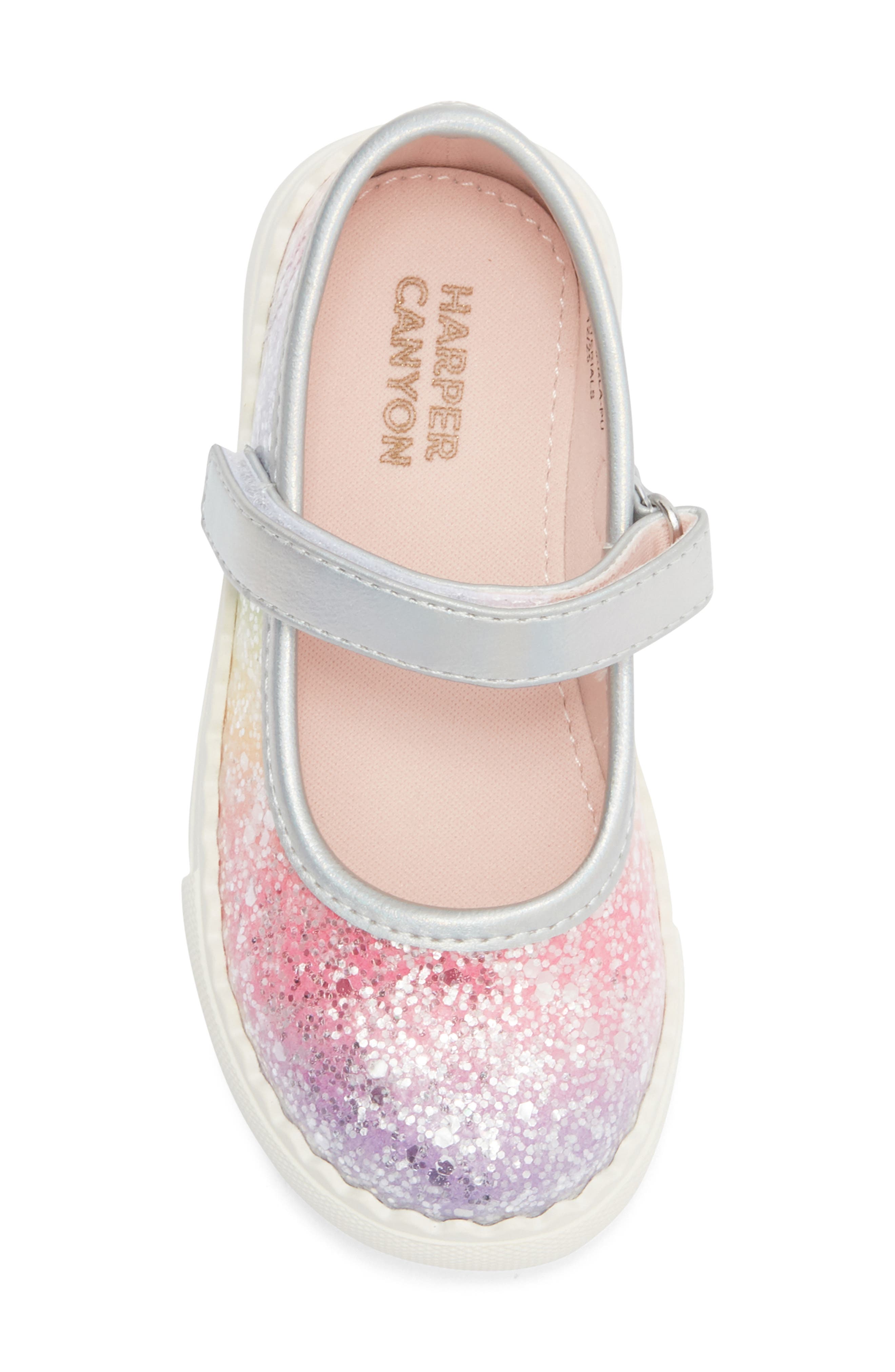 Harper Canyon Kids' Pearlla Play Glitter Sneaker, Alternate, color, Rainbow Multi