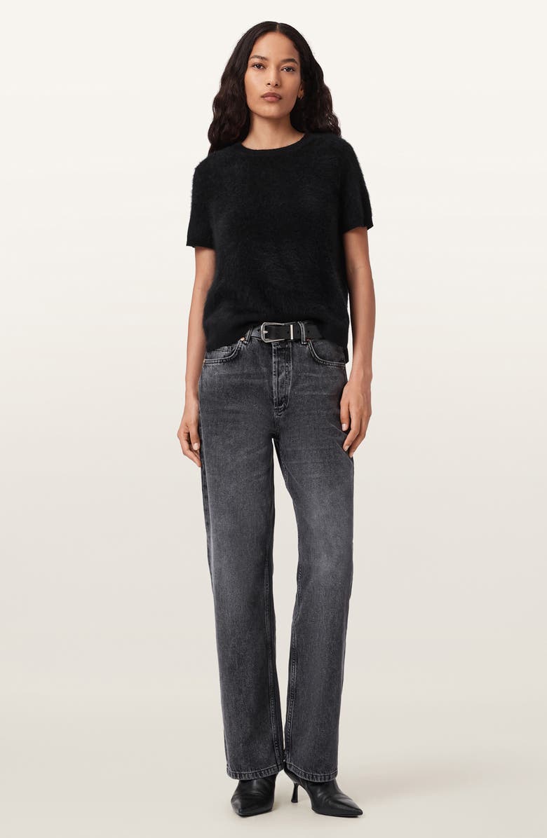 AllSaints Brooklyn Straight Leg Jeans, Alternate, color, Washed Black