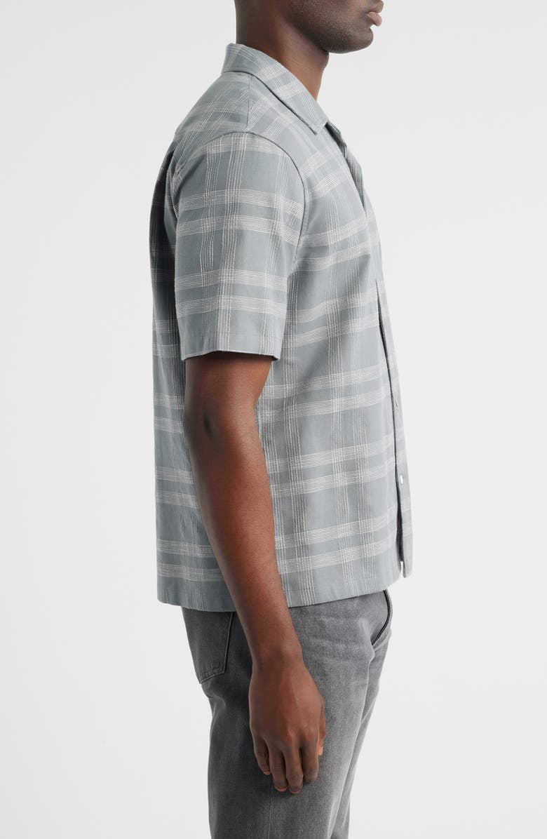 rag & bone Avery Plaid Camp Shirt, Alternate, color, Grey