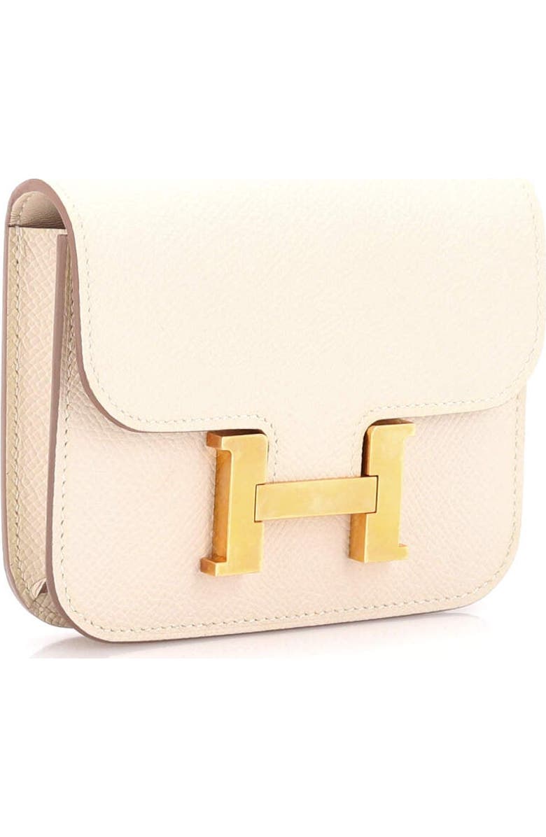 Pre-Owned Hermes Constance Slim Wallet Epsom, Alternate, color, Craie