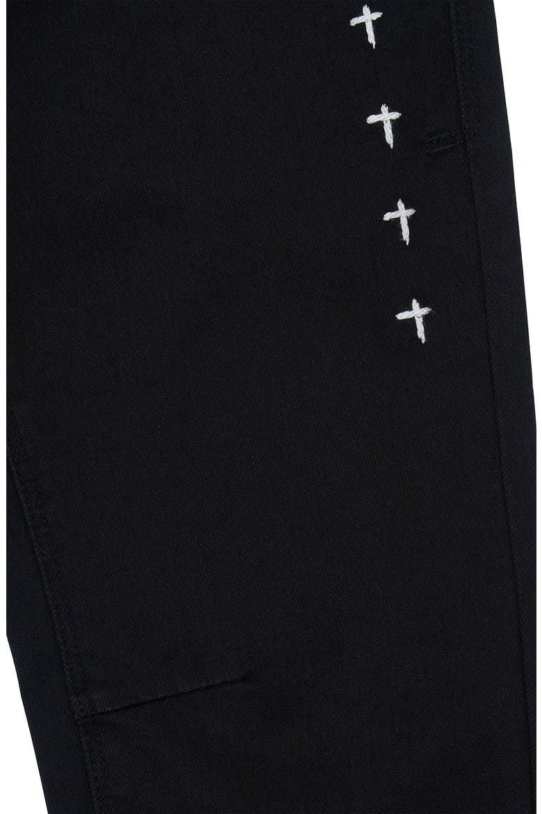 Kids' Benson Skinny Jeans, Alternate, color, BLACK MULTI CROSS