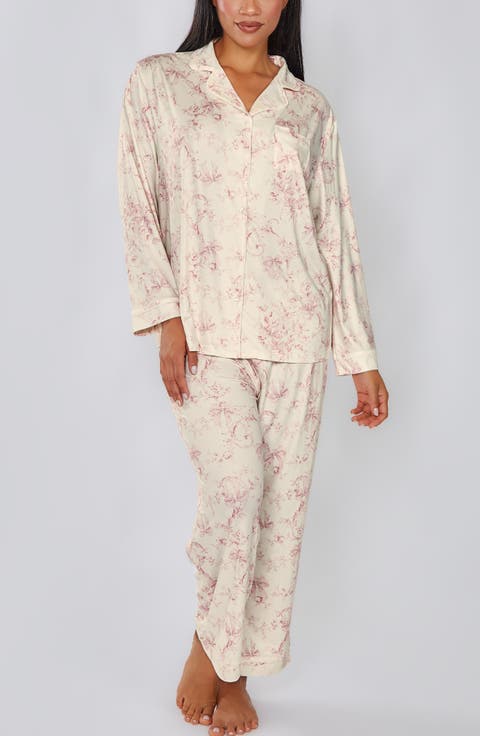 Toile Print Long Sleeve Pajama Set