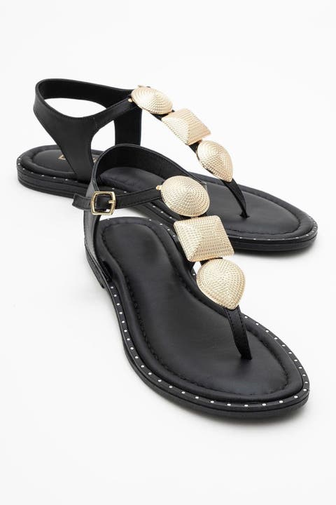 Giulia Leather Flat Sandal