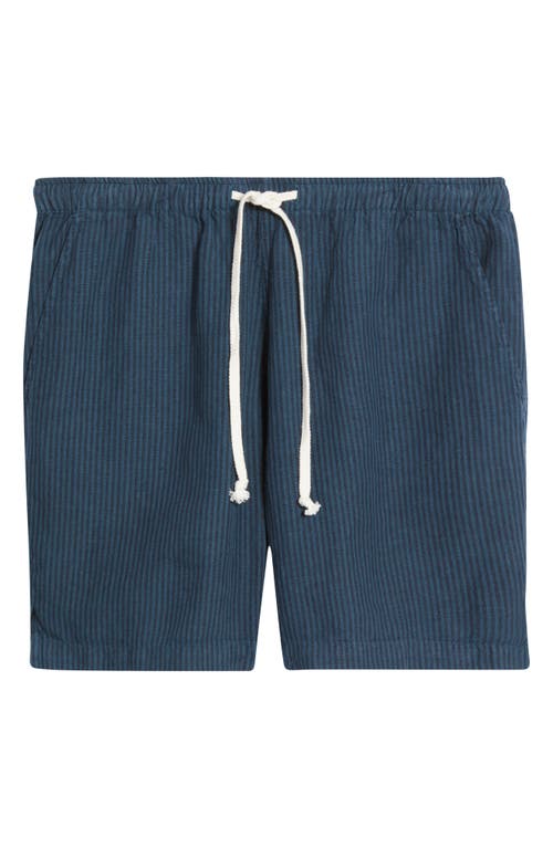 Alex Crane  Bo Linen Drawstring Shorts In Overdye Dusk