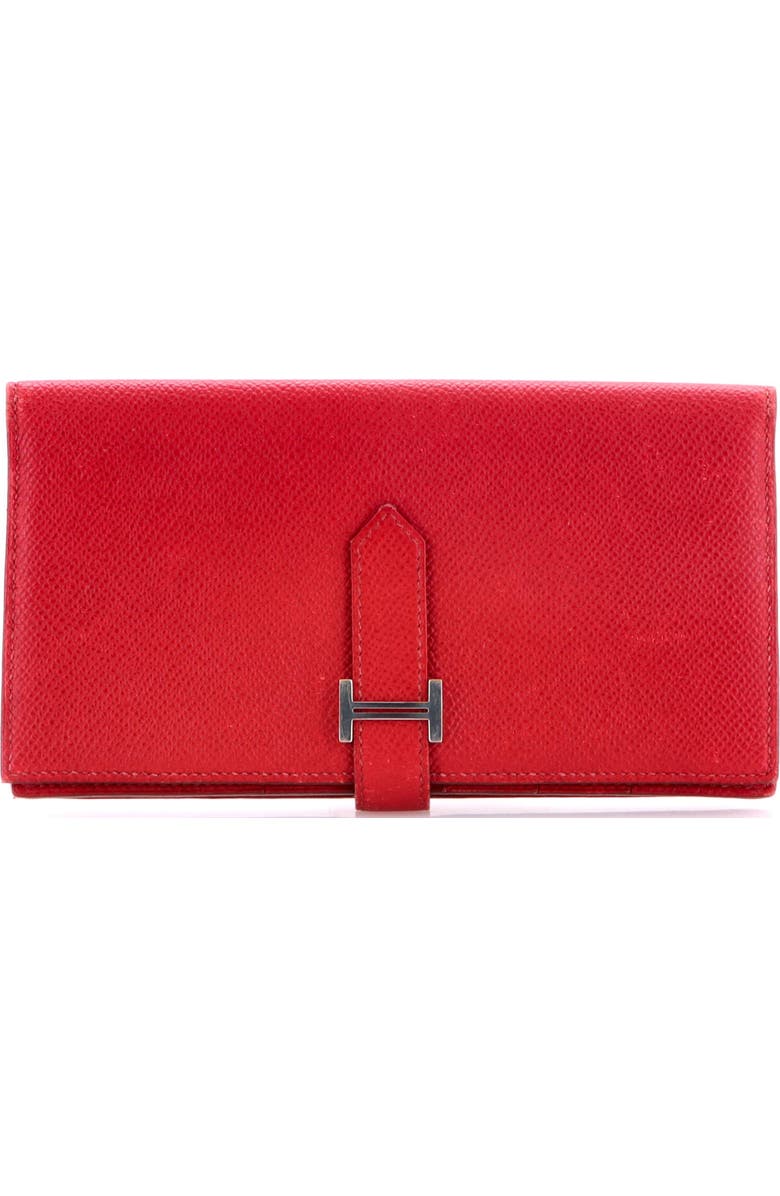 Pre-Owned Hermes Bearn Wallet Epsom Long, Main, color, Rubis