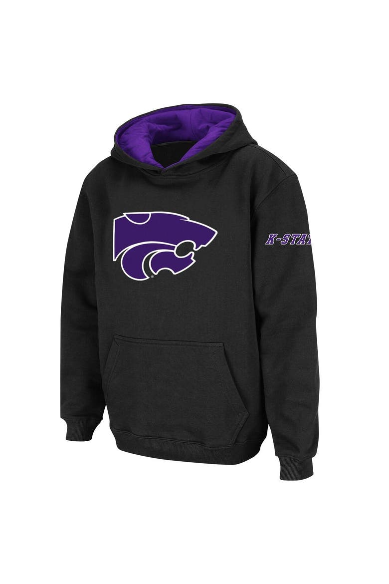 Youth Stadium Athletic Black Kansas State Wildcats Big Logo Pullover Hoodie, Main, color, Black