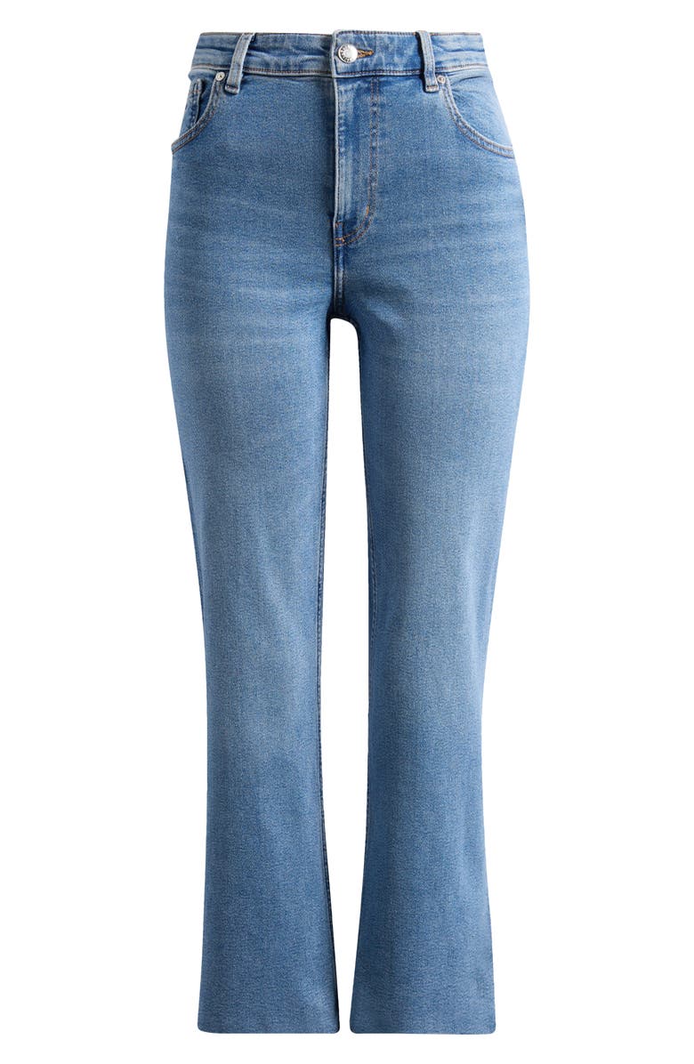 MANGO Sienna Raw Hem Crop Flare Jeans, Alternate, color, Medium Blue