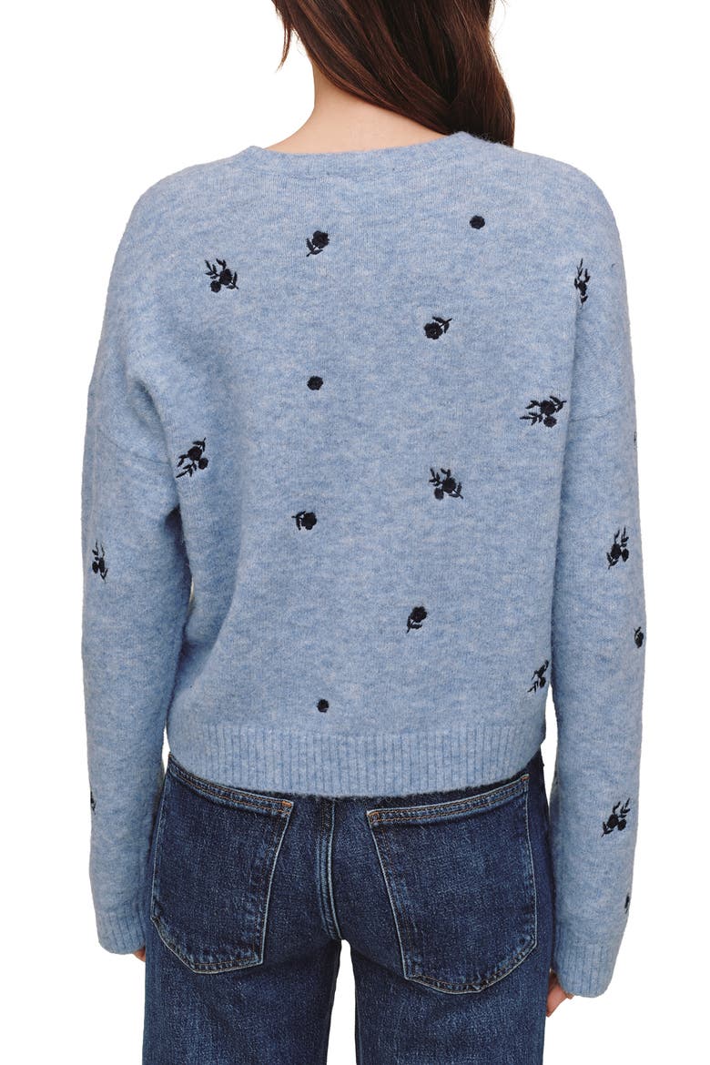 Embroidered Sweater, Alternate, color, BLUE DREAM