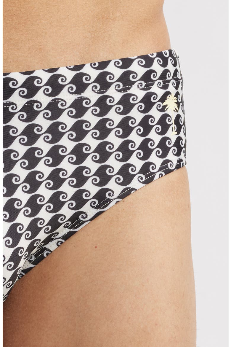 Sea Hound Wave Print Swim Briefs, Alternate, color, BLACK/ CREAM