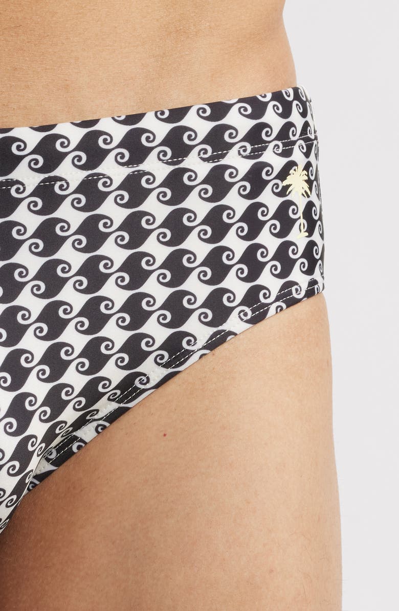 Boardies Sea Hound Wave Print Swim Briefs, Alternate, color, Black/ Cream