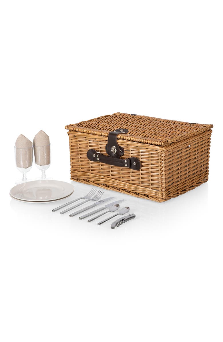 Picnic Time Classic Picnic Basket, Main, color, Beige