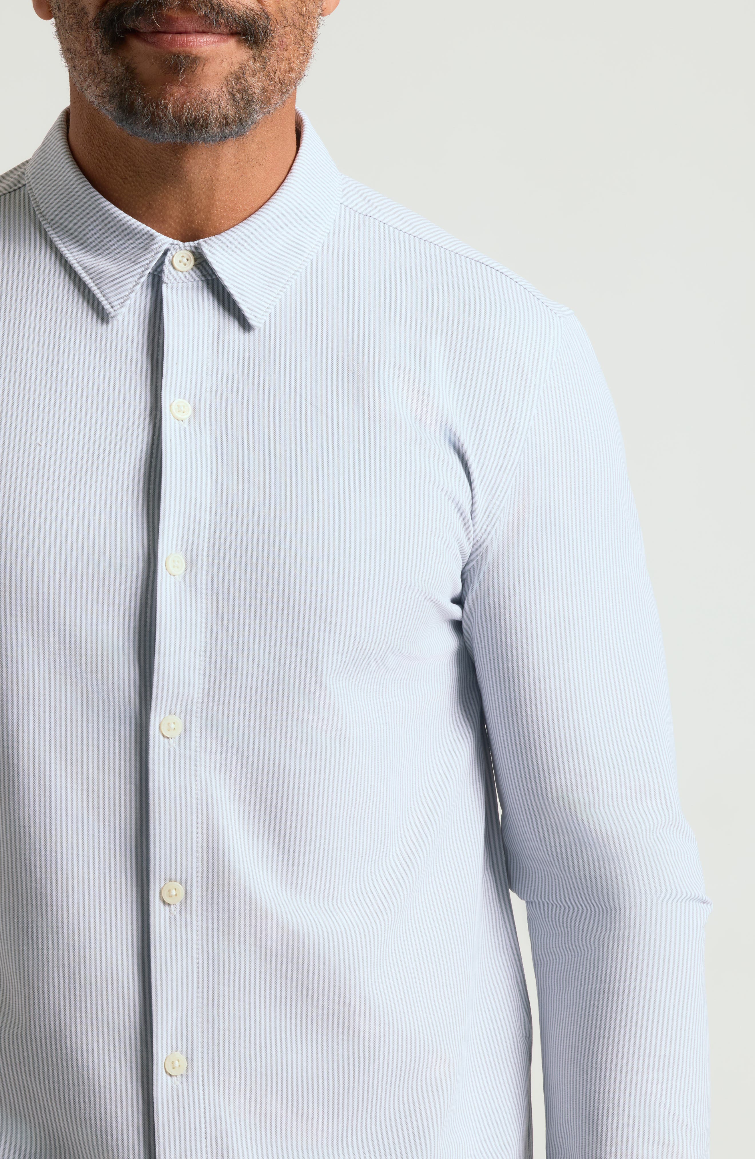 Stripe Stretch Oxford Performance Button-Up Shirt - image 2