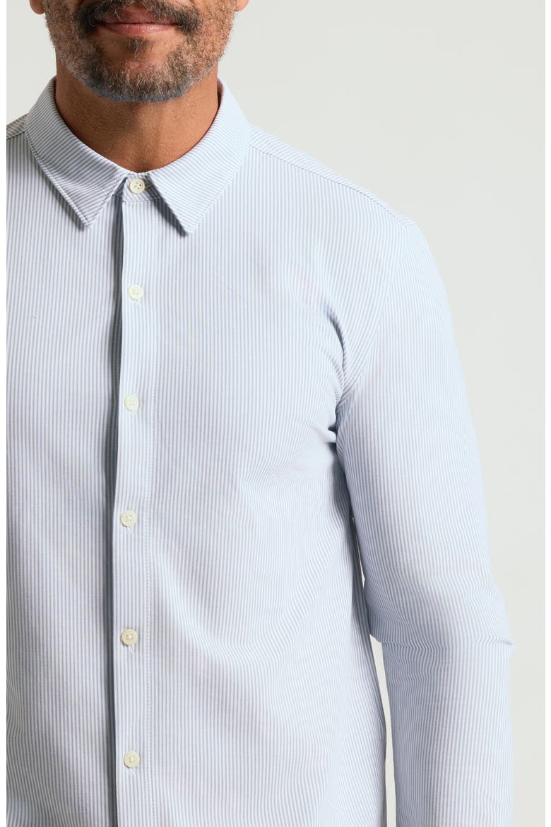 Stripe Stretch Oxford Performance Button-Up Shirt, Alternate, color, STEEL STRIPE