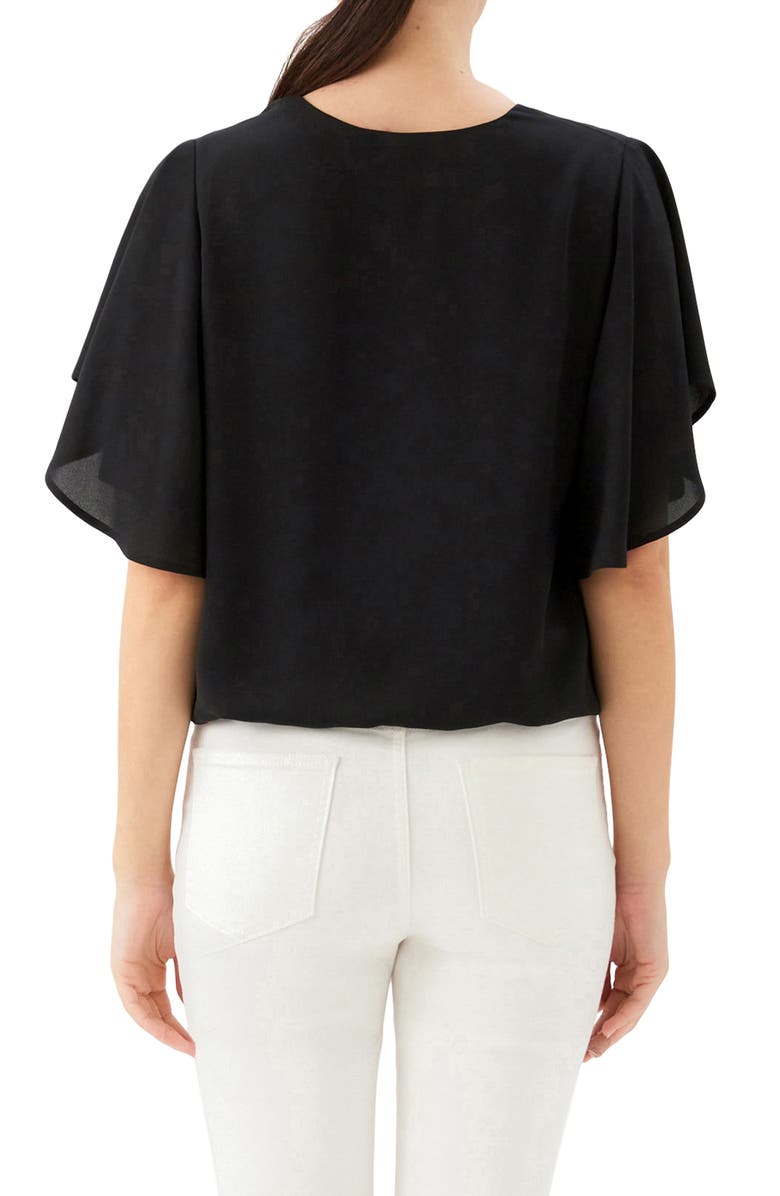 Karen Kane Flutter Sleeve V-Neck Top, Alternate, color, Black
