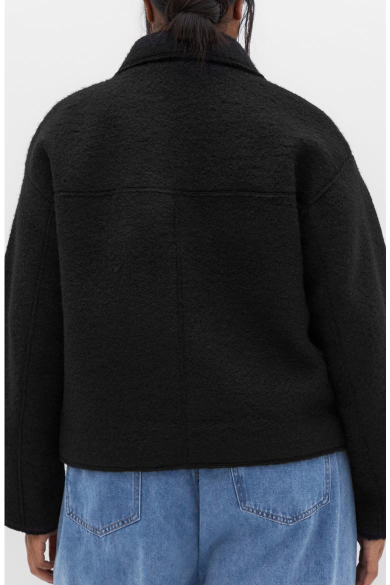 Crop Bouclé Jacket, Alternate, color, BLACK