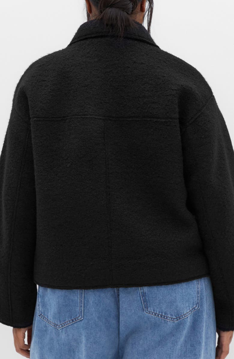 City Chic Crop Bouclé Jacket, Alternate, color, Black