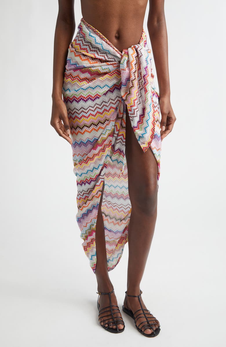 Missoni Zigzag Pareo, Main, color, 0001 White Multi