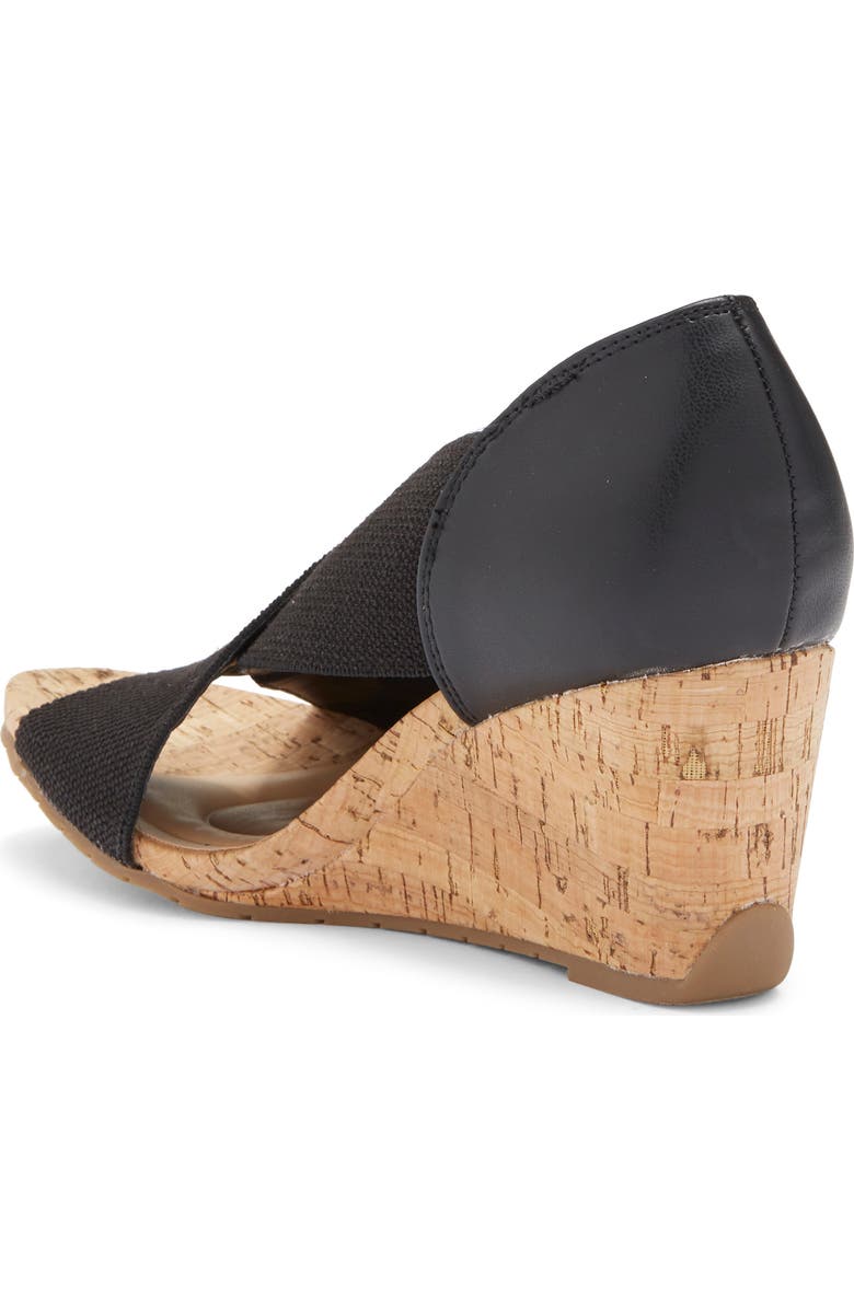 Reaction Kenneth Cole Gelena Stretch Wedge Sandal, Alternate, color, Black Elastic