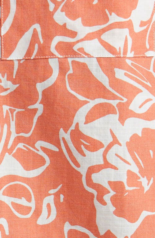 Rodd & Gunn Lanercost Cotton Printed Short Sleeve Shirt In Mandarin