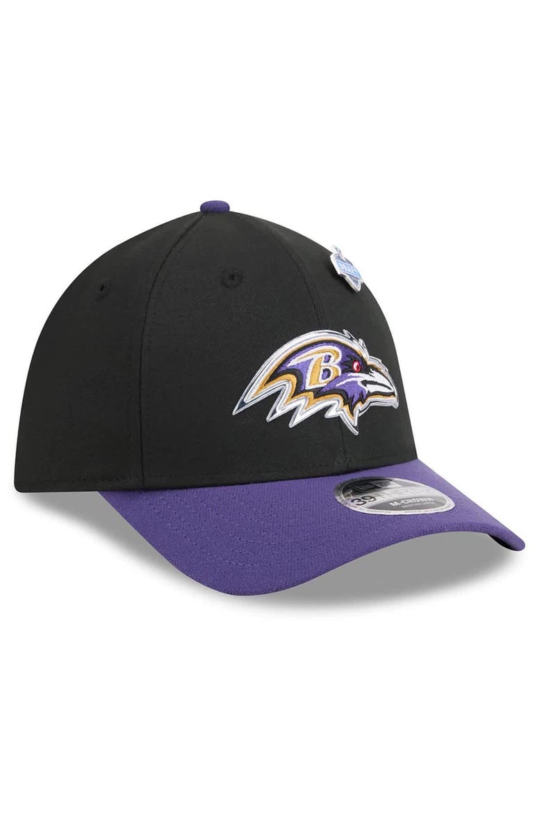 Men's New Era  Black/Purple Baltimore Ravens 2026 NFL Draft 39THIRTY M-Crown Flex Hat, Alternate, color, Black
