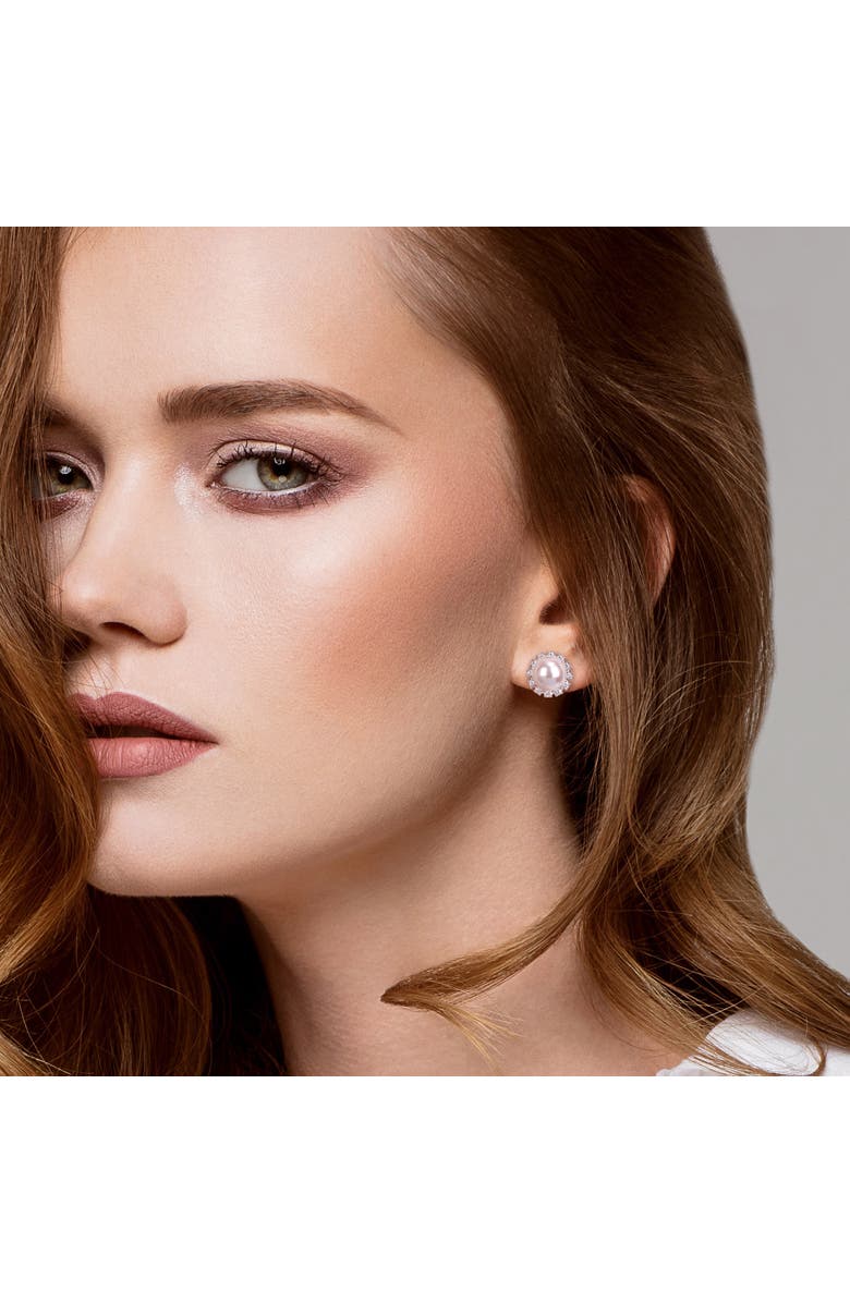 Julianna B. Cultured Pearl & Diamond Flower Stud Earrings 14k, Alternate, color, 