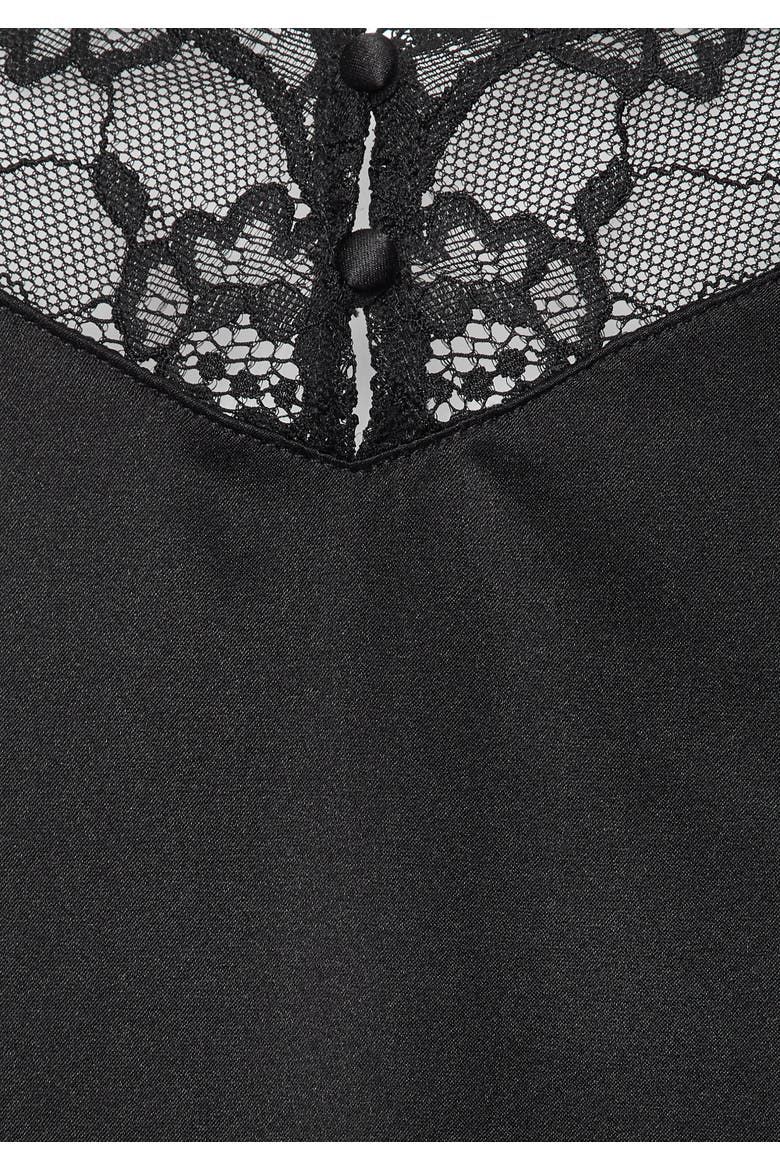 Silk Slip Nightgown, Alternate, color, Black