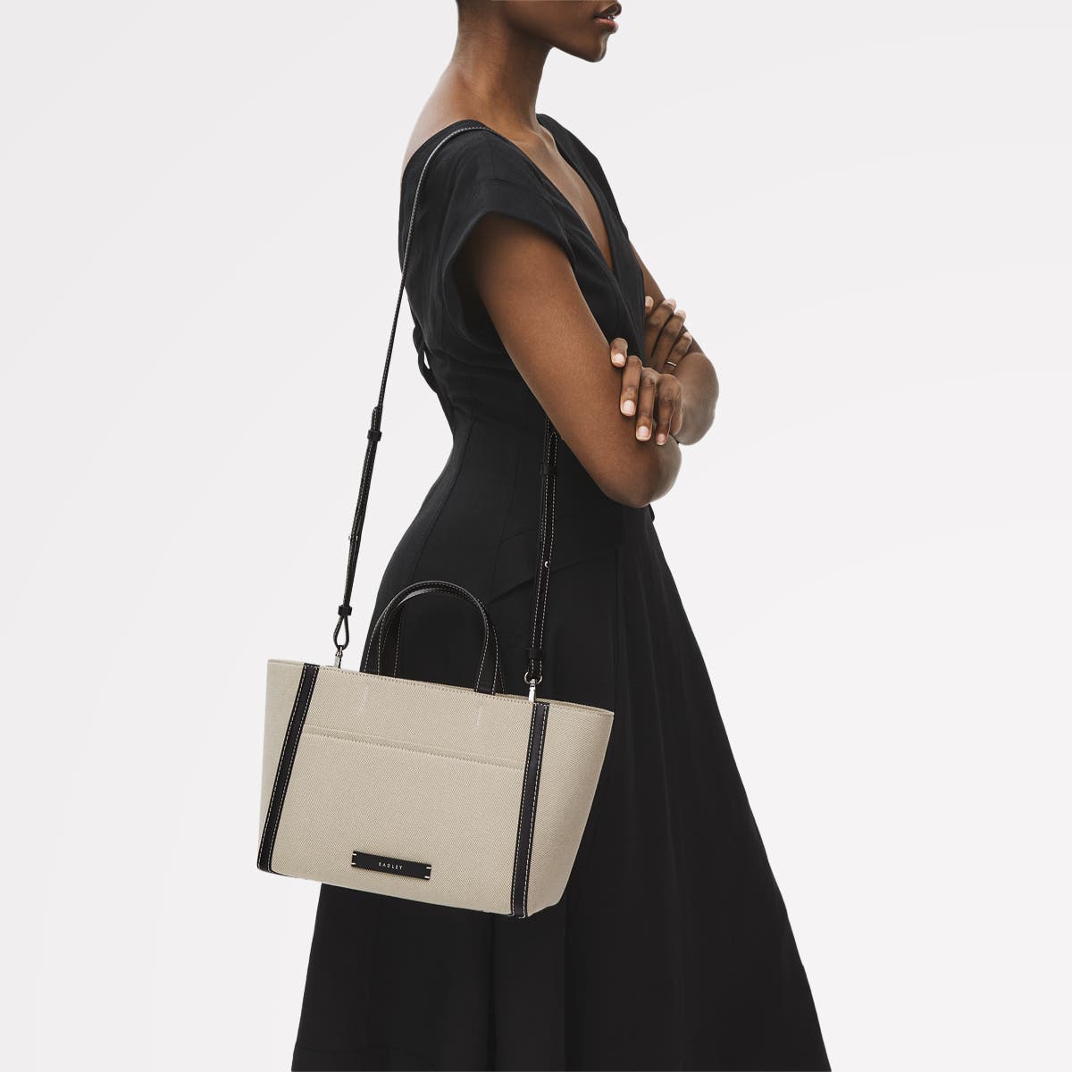 Radley Oak Street - Canvas Medium Ziptop Satchel Bag, Alternate, color, Natural