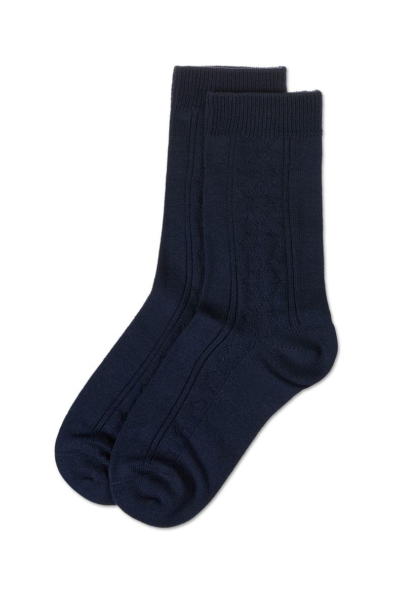 Clocking Argyle Crew Socks, Alternate, color, Navy