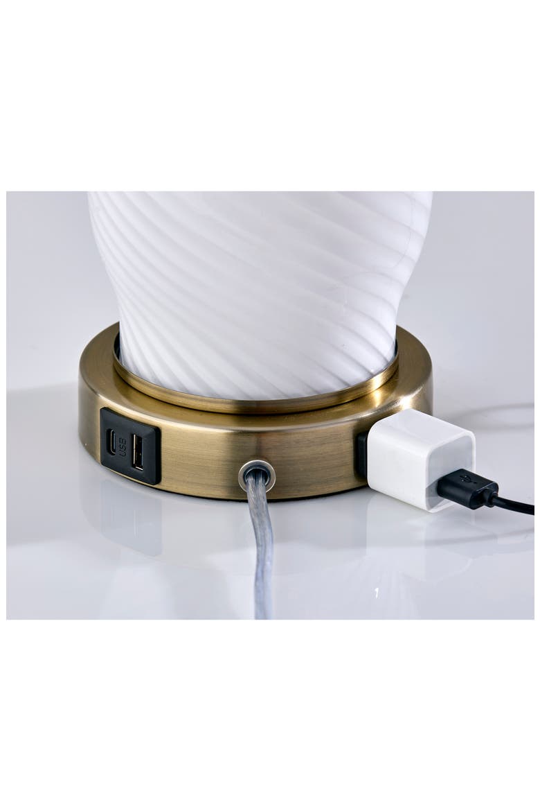 Freya Set of 2 Table Lamps, Alternate, color, ANTIQUE BRASS WHITE