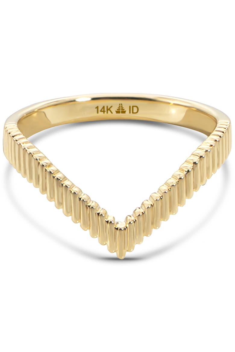Chevron Ring in 14K Gold, 9mm, Alternate, color, Yellow Gold