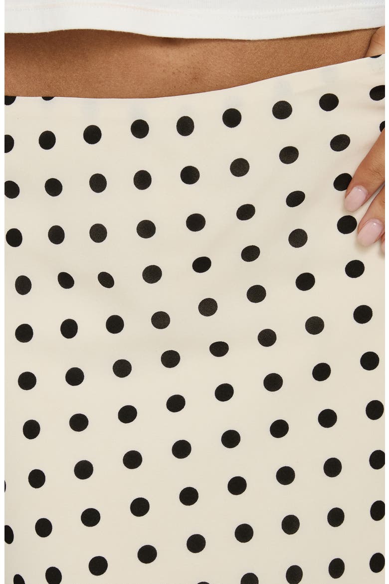 Downtown Scene Lace Trim Skirt, Alternate, color, CREAM POLKA