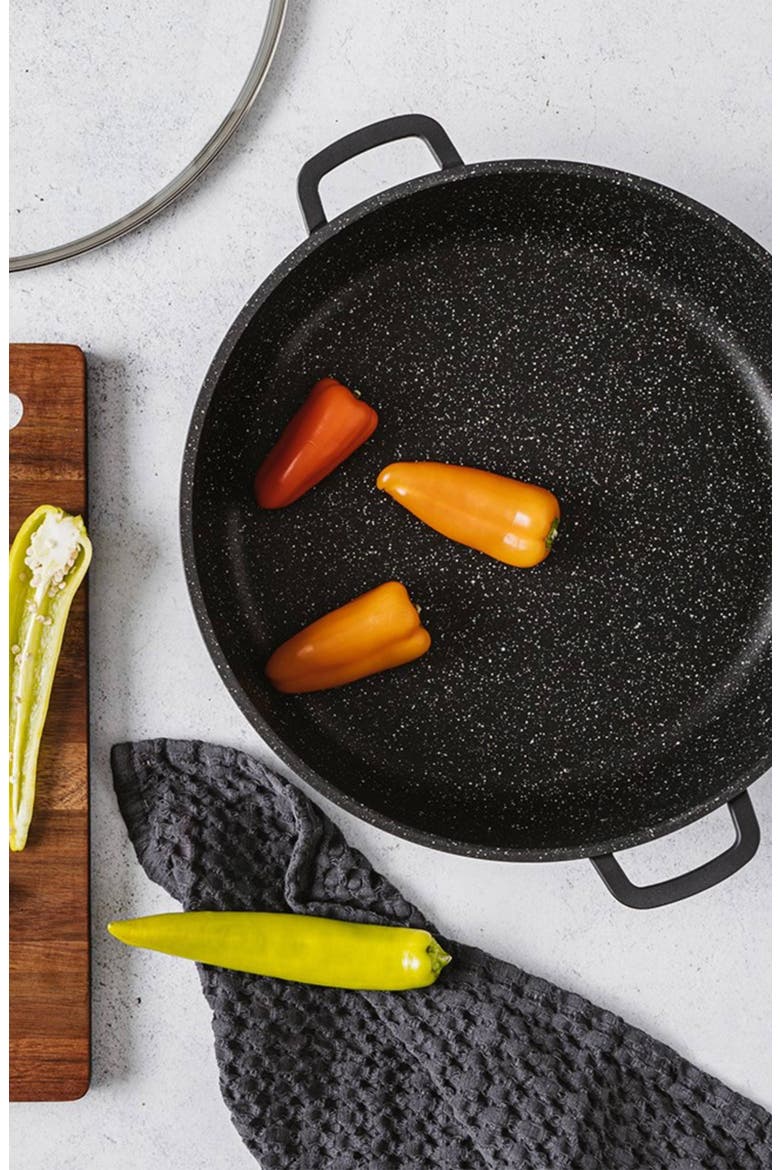 GRANITE sauté Pan with Lid 6.3 Qt., Alternate, color, BLACK