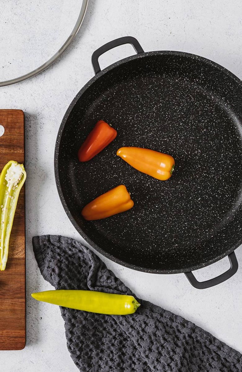 Cuisine::pro<sup>®</sup> GRANITE sauté Pan with Lid 6.3 Qt., Alternate, color, Black