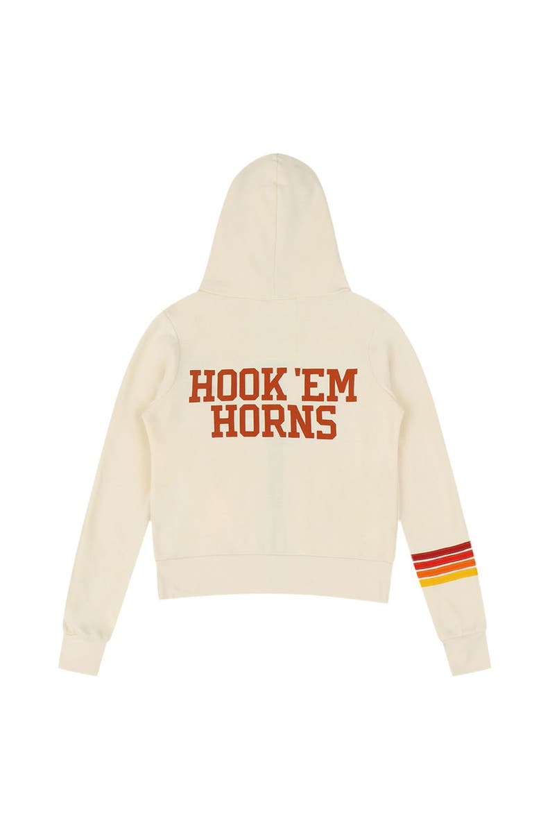 Aviator Nation Unisex Aviator Nation White Texas Longhorns Hook Em Tri-Blend Full-Zip Hoodie, Alternate, color, 