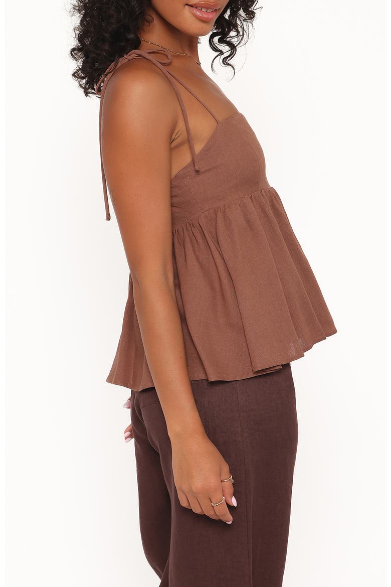 Zephyra Tie Strap Babydoll Camisole, Alternate, color, BROWN