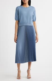 CeCe Sweater & Pleated Skirt Two-Piece Set