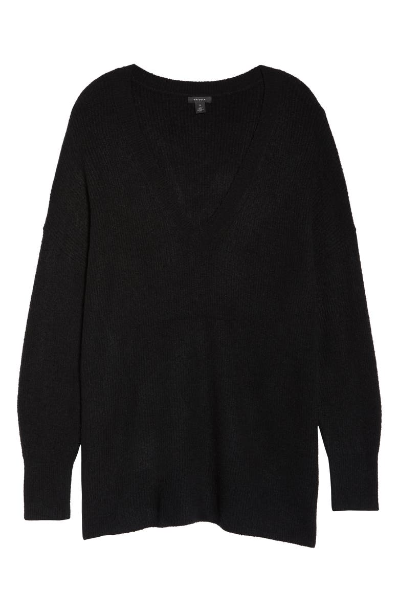 Halogen<sup>®</sup> Ribbed V-Neck Tunic Sweater, Alternate, color, 