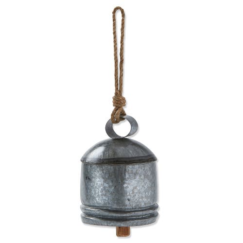 Tag Classic Artisan Made Silver Bell Decorative Holiday Object In Gray