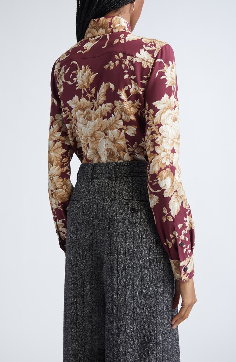 Dolce&Gabbana Floral Stretch Silk Button-Up Shirt, Alternate, color, Hr4ox Rose Cretonne F.bdx