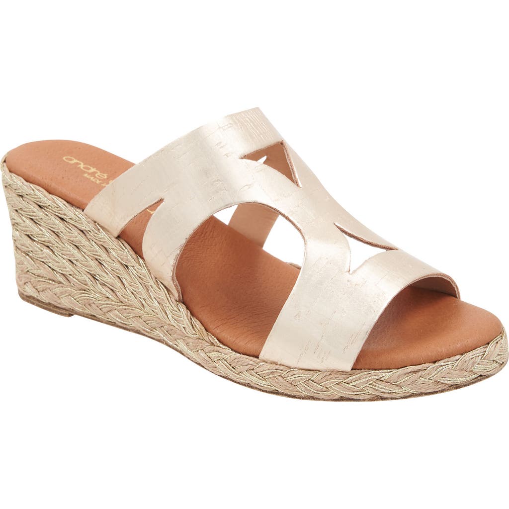 Andre Assous Addison Espadrille Wedge Sandal In Platino