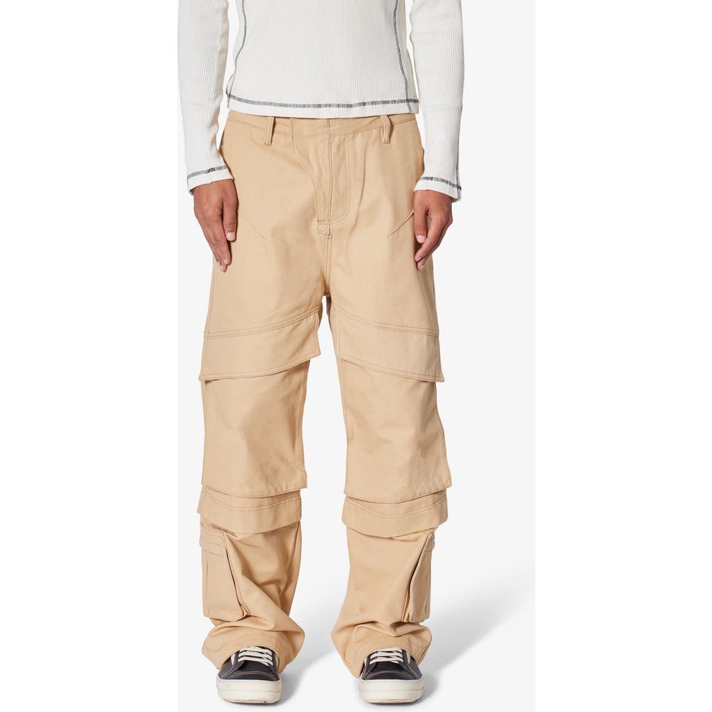 Mnml Baggy Slanted Pocket Cargo Pants In Khaki