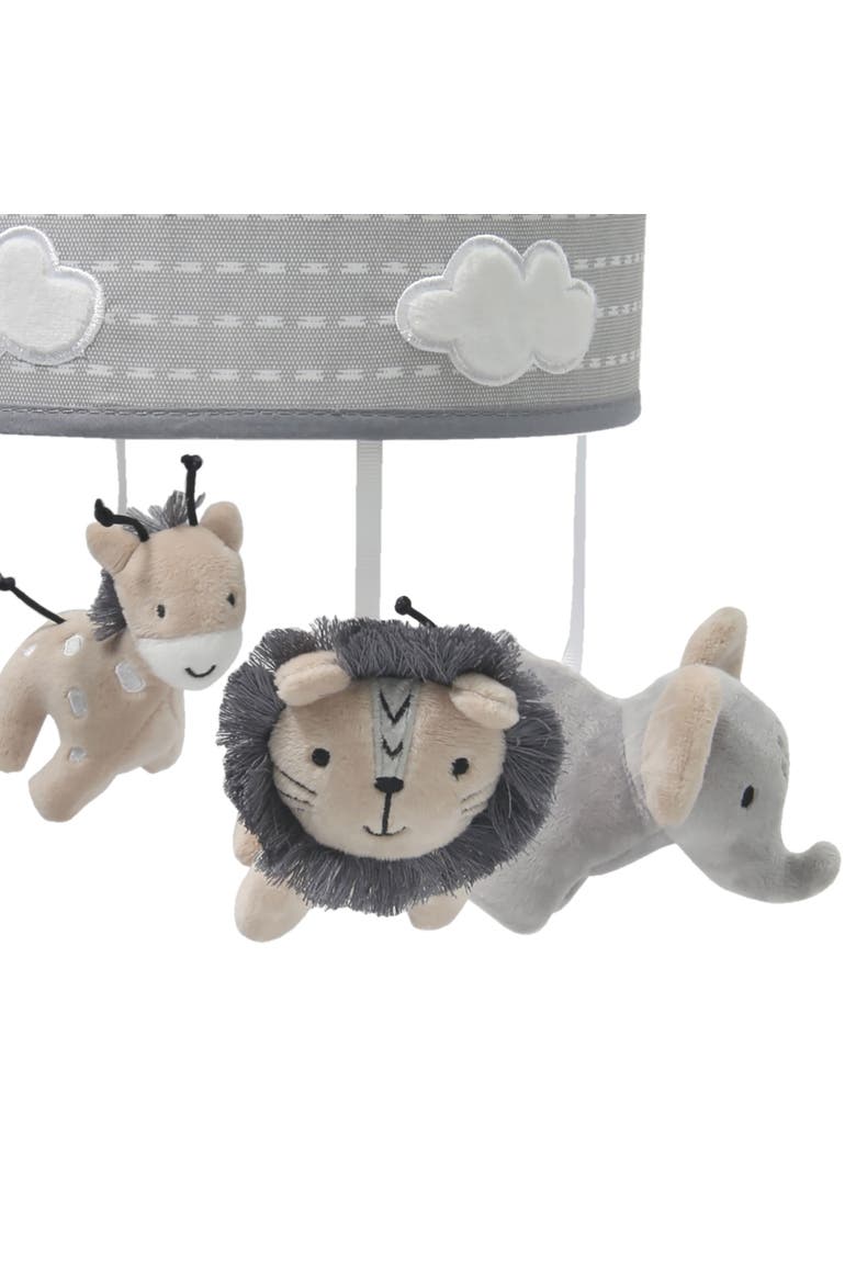 Jungle Safari Elephant/Lion/Giraffe Musical Baby Crib Mobile Toy, Alternate, color, Gray
