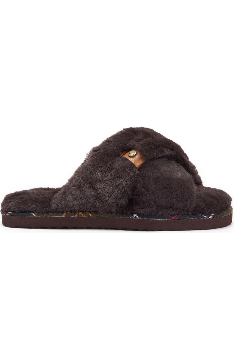 Barbour Eliza Faux Fur Slide Slipper, Alternate, color,