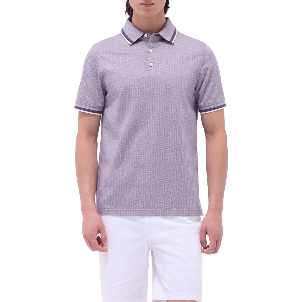 Bugatchi Speckled Bird's Eye Cotton Polo In Plum