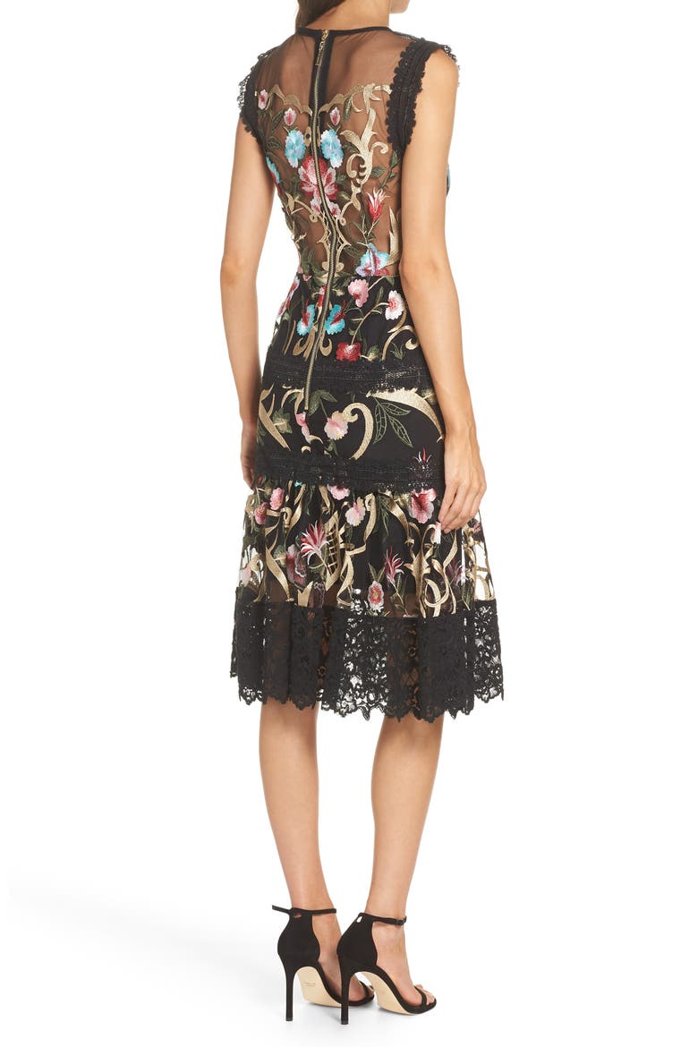 Bronx & Banco Agata Embroidered Fit and Flare Dress, Alternate, color, MULTI COLOR
