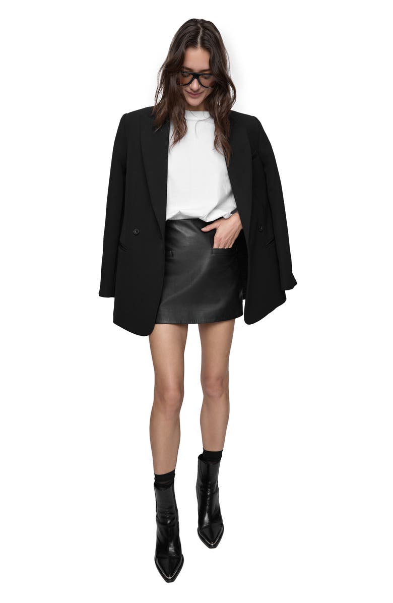 Rebecca Minkoff Hayden Leather Miniskort, Alternate, color, 