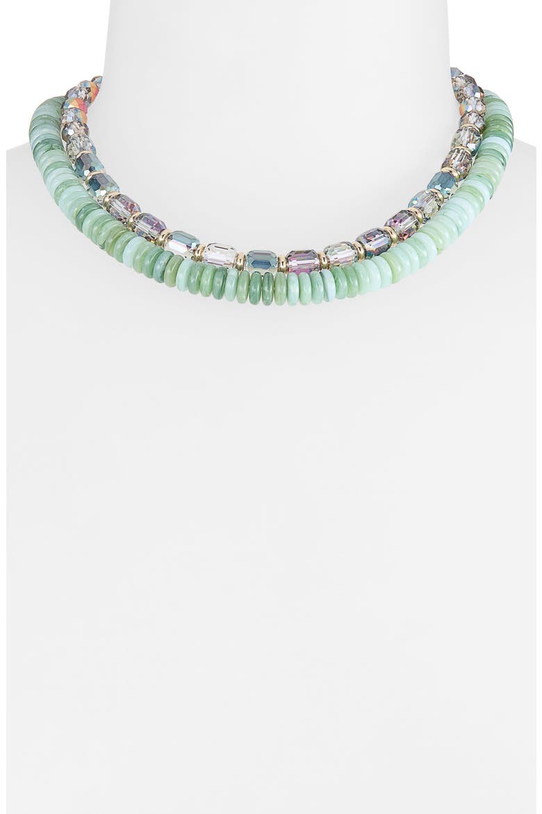 Set of Two Beaded Necklace, Alternate, color, GREEN MULTI