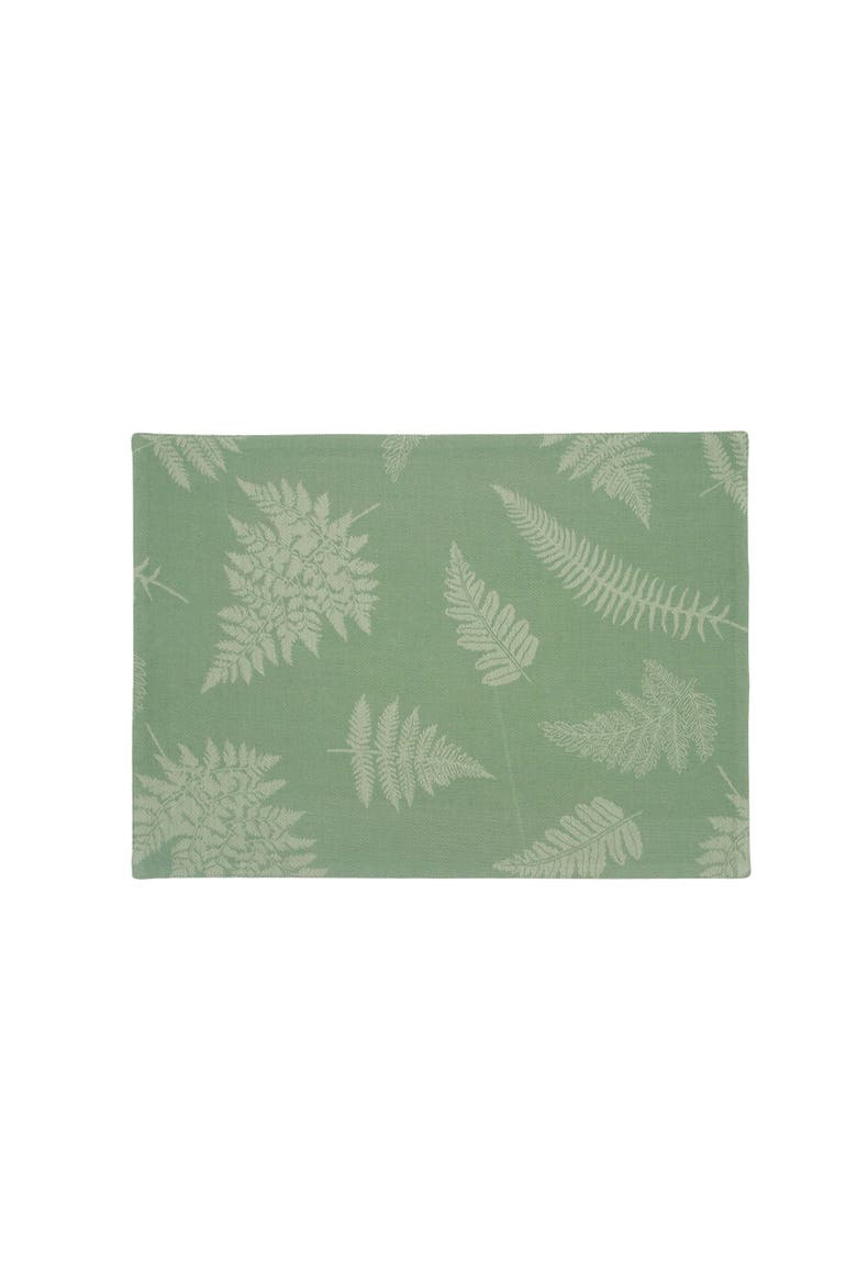 Green Botanical Fern 100% Cotton Set of 6 Placemats 14" x 20", Alternate, color, Green